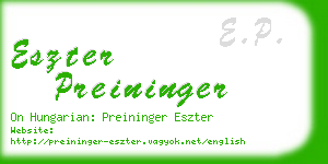 eszter preininger business card